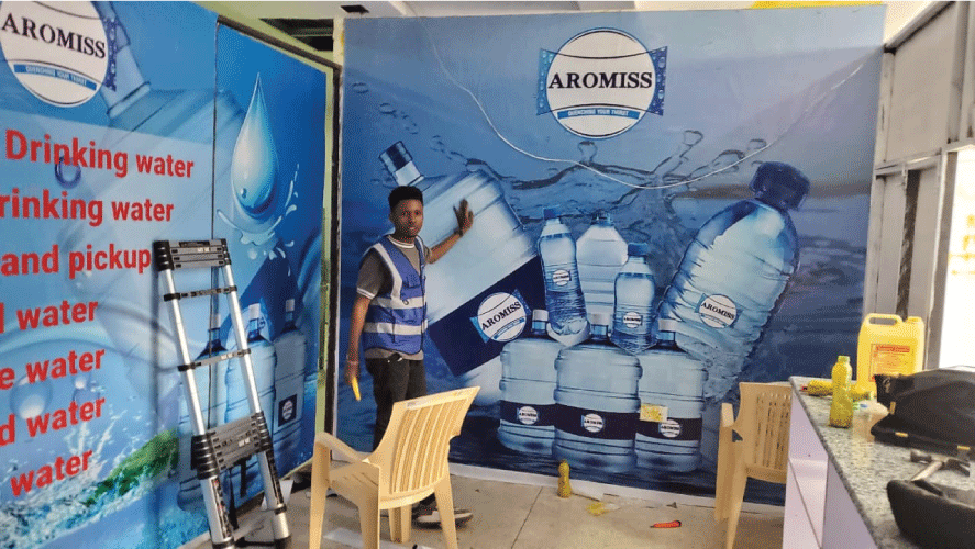 Sticker wall branding